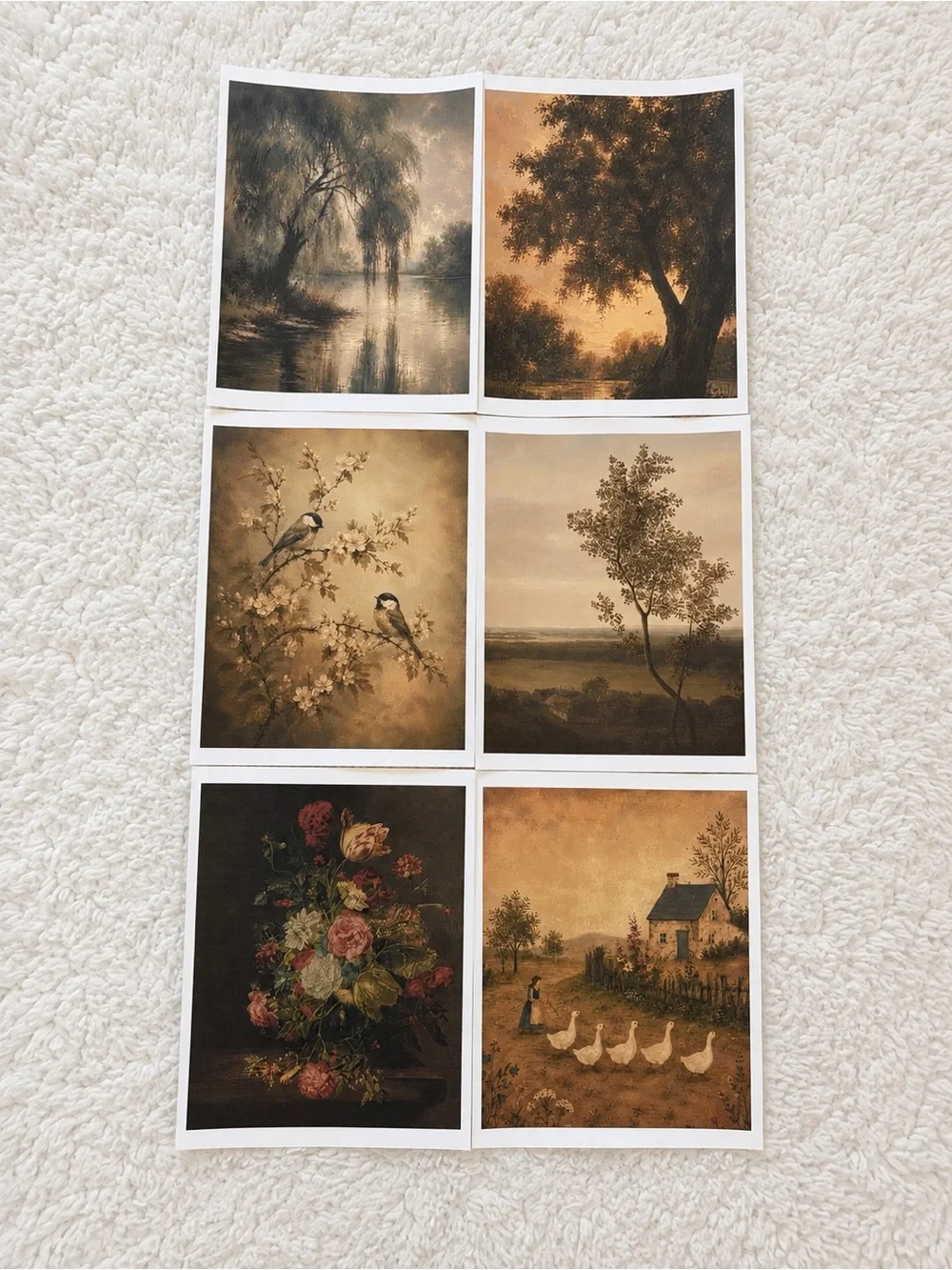 8x10 cardstock Vintage-Inspired Sepia Wall Art Set - Brown Prints